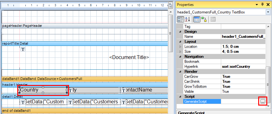 Picture 8. Properties of the “Country” column header