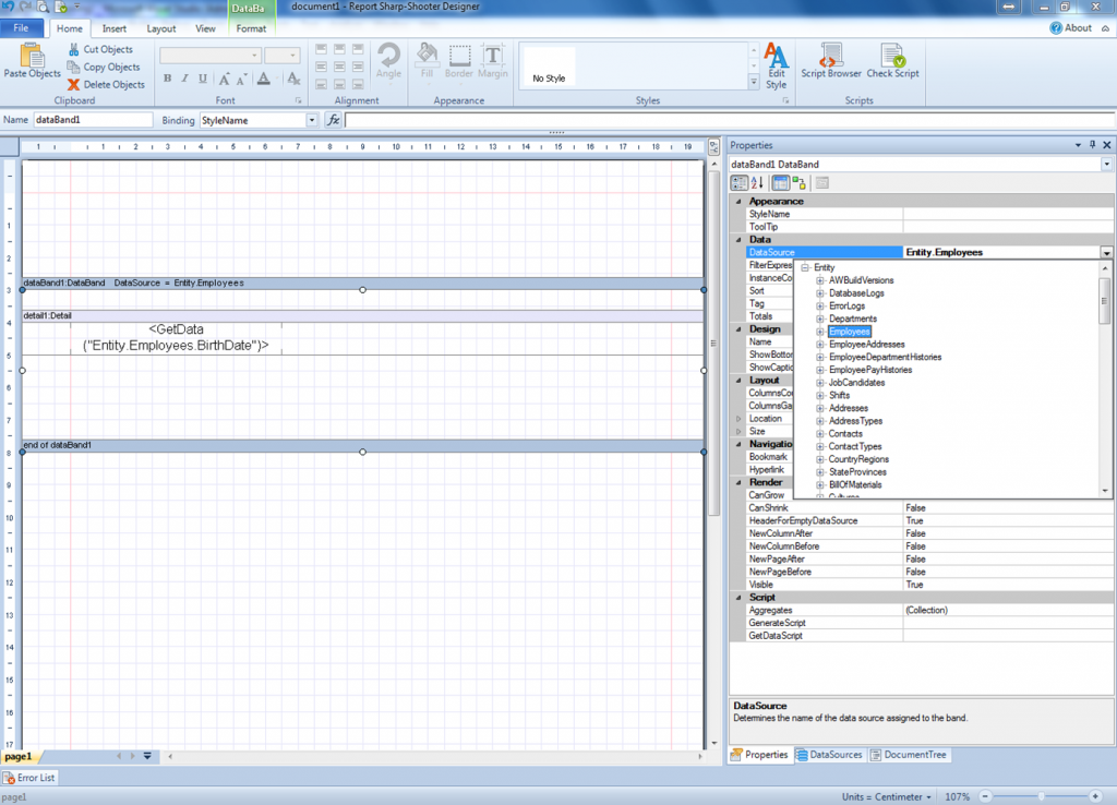 Entity Framework: Select Datasource