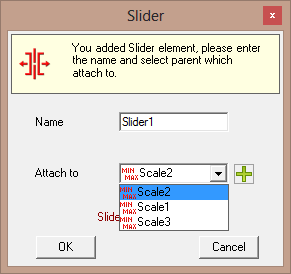 Selecting Scale while adding the Slider element